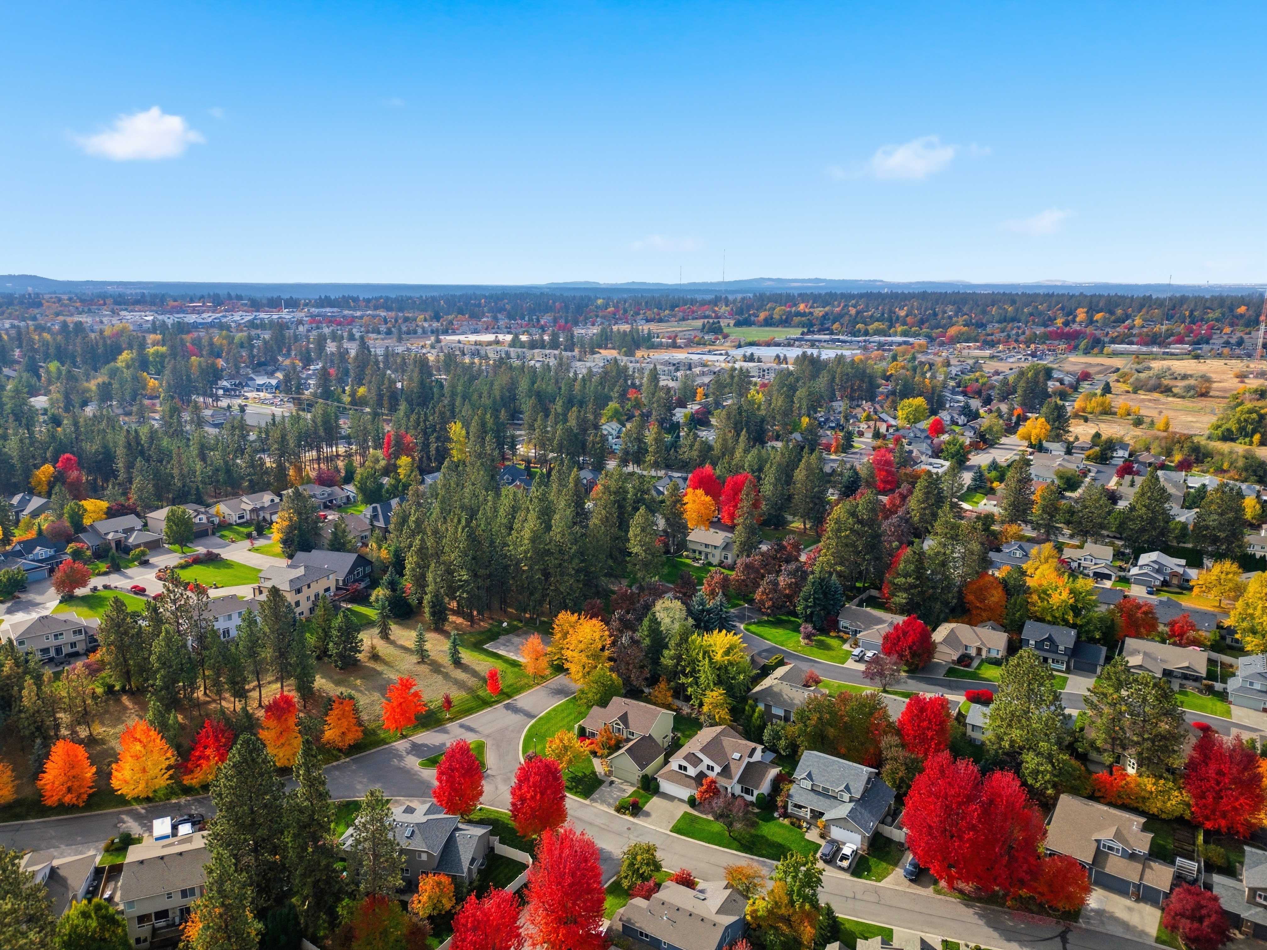 Aerial Spokane neighborhood